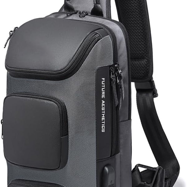 Sling Backpack Sling Bag Crossbody Backpack Shoulder Casual Daypack Rucksack for Men (Gray1) 1