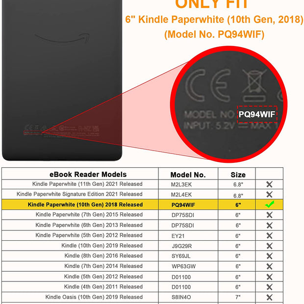 Slimshell Case for 6" Kindle Paperwhite (10Th Generation, 2018 Release) - Premium Lightweight PU Leather Cover with Auto Sleep/Wake for Amazon Kindle Paperwhite E-Reader, Starry Night
