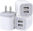 Charger Block, USB Wall Charger, Double USB Fast Charging Cube Block Charger Box, 2.1A Phone CHARGER Power Adapter 3Pack for Iphone 16 15 14 13 12 11 Pro Max XS XR X 8 7 6 Samsung Galaxy S25 Ultra A16